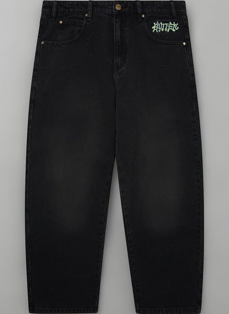 Amazon | [バターグッズ] INK DENIM JEANS [36inc] WORN BLACK